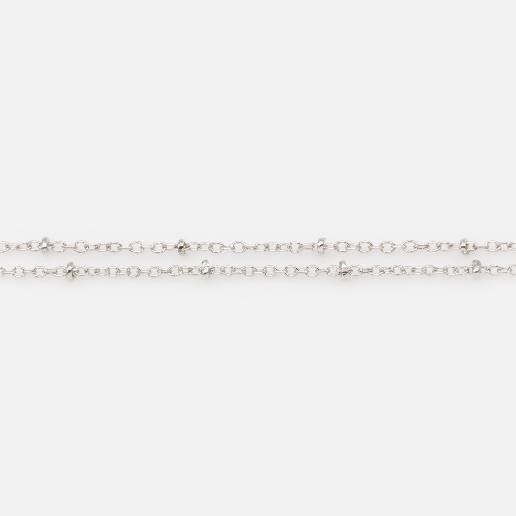 Silver body chain with fine beads