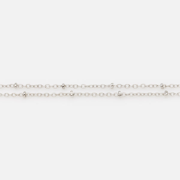 Load image into Gallery viewer, Silver body chain with fine beads
