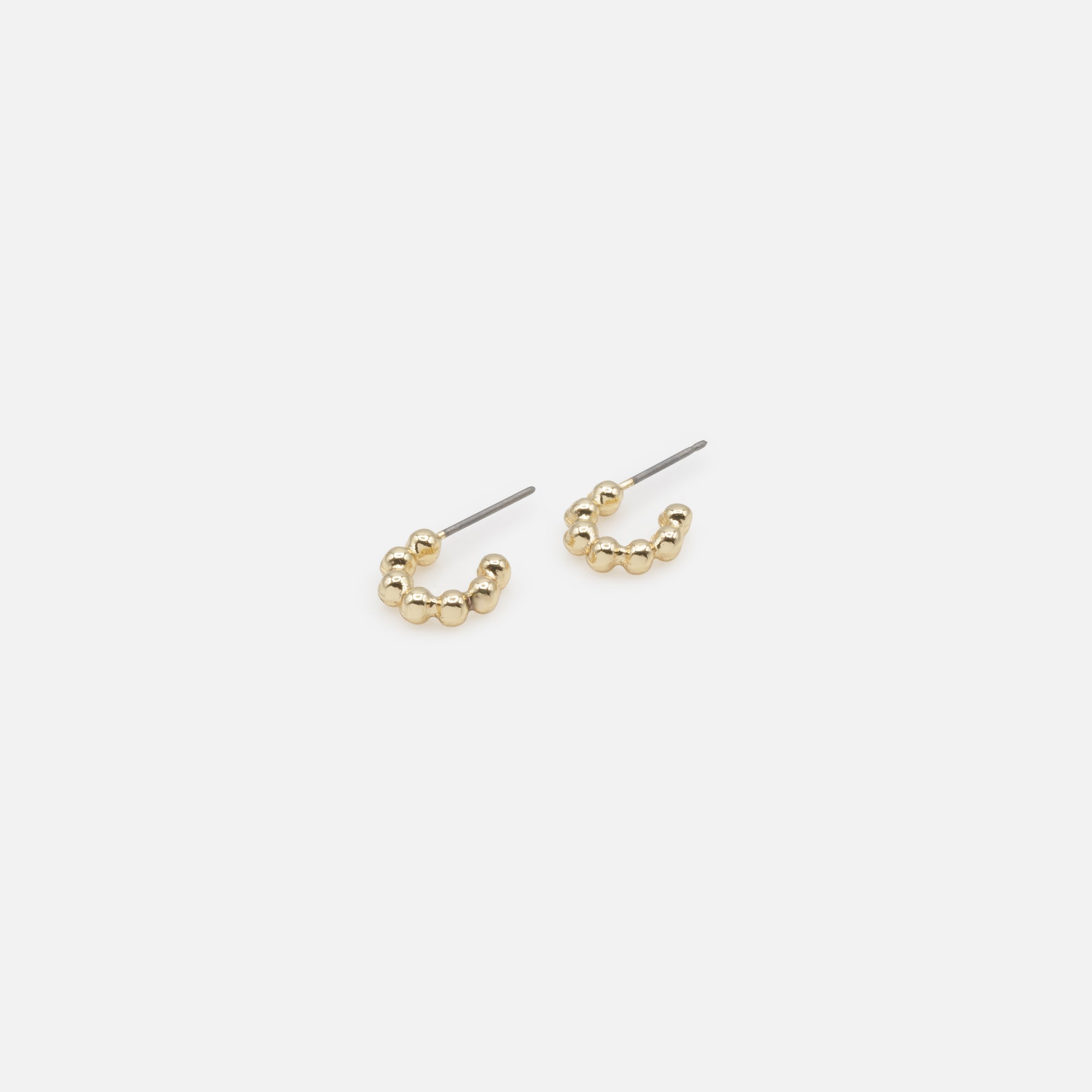 Trio de boucles d'oreilles anneaux dorés texturés