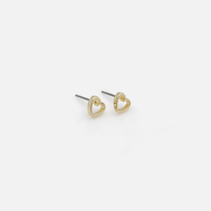Trio de boucles d'oreilles dorées éclairs coeurs et étoiles