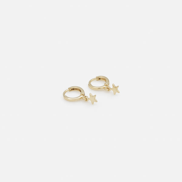 Load image into Gallery viewer, Trio of gold lightning bolt heart and star earrings
