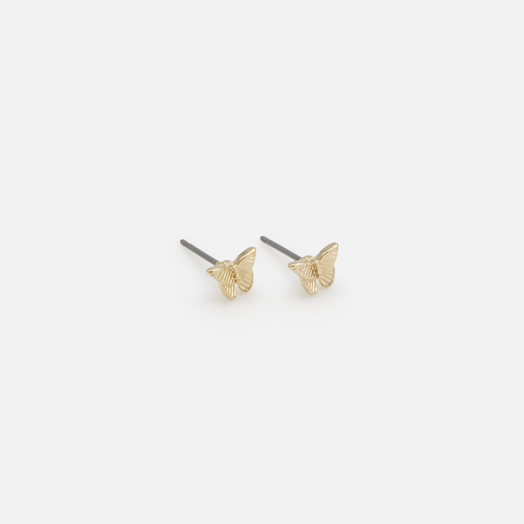 Duo de boucles d'oreilles papillons dorés et lilas