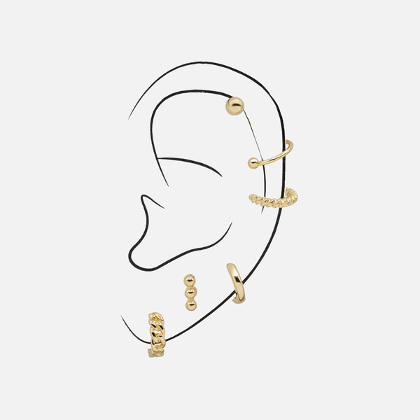 Load image into Gallery viewer, Set of four earrings and two gold cuffs
