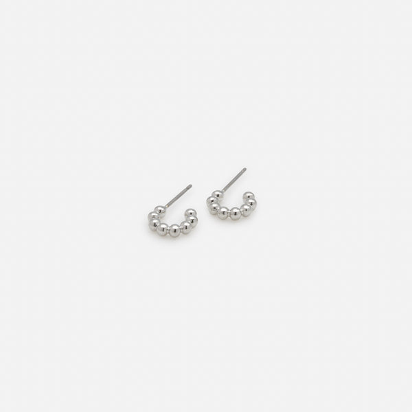 Load image into Gallery viewer, Trio of silver bead effect earrings

