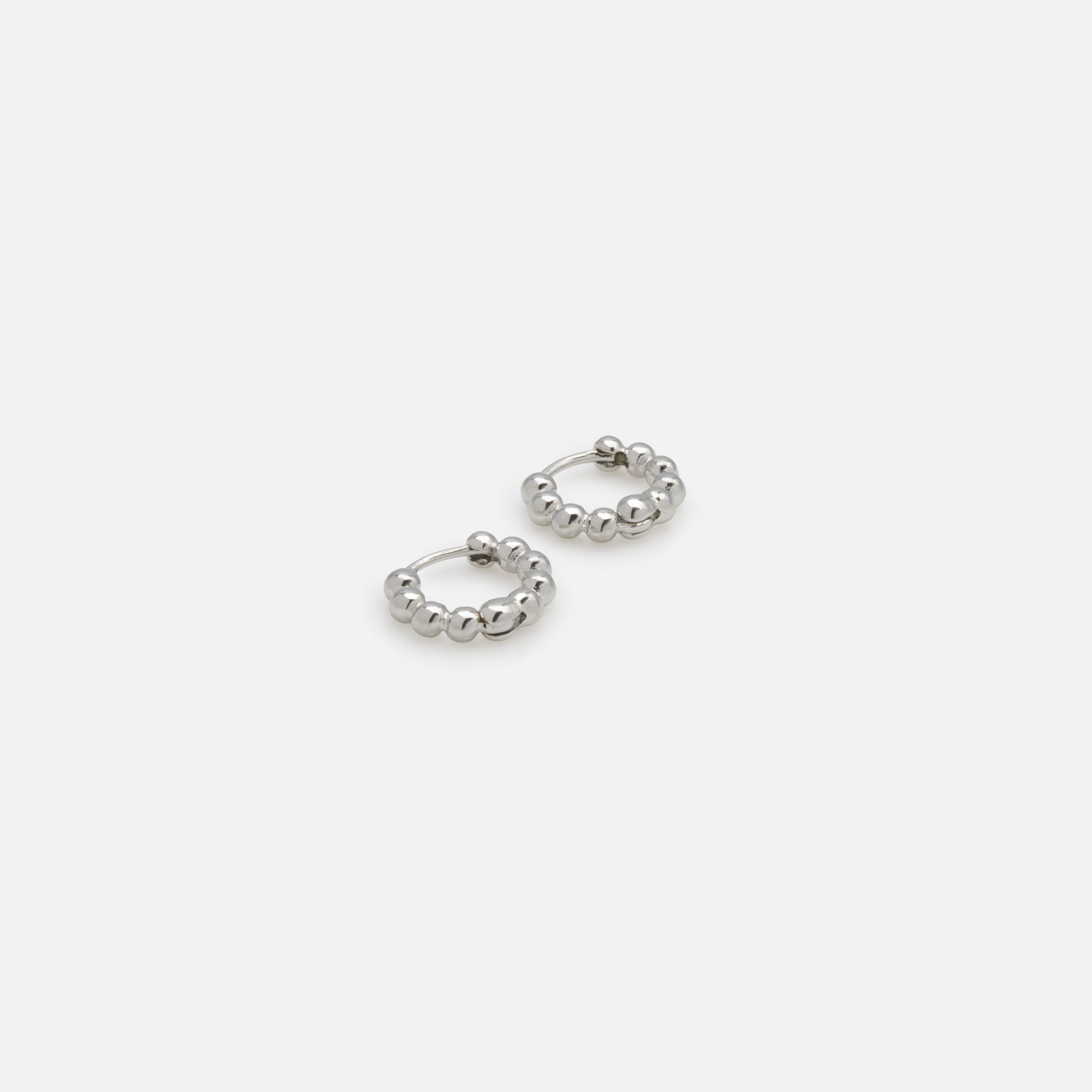 Trio of silver bead effect earrings