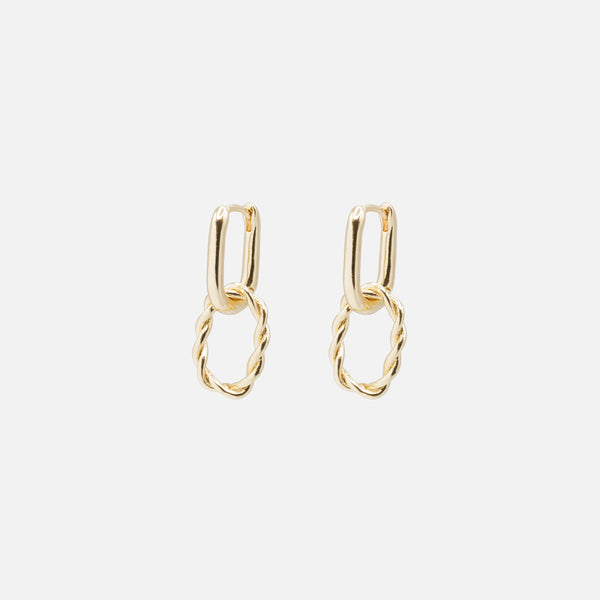 Load image into Gallery viewer, Gold hoop earrings two ways

