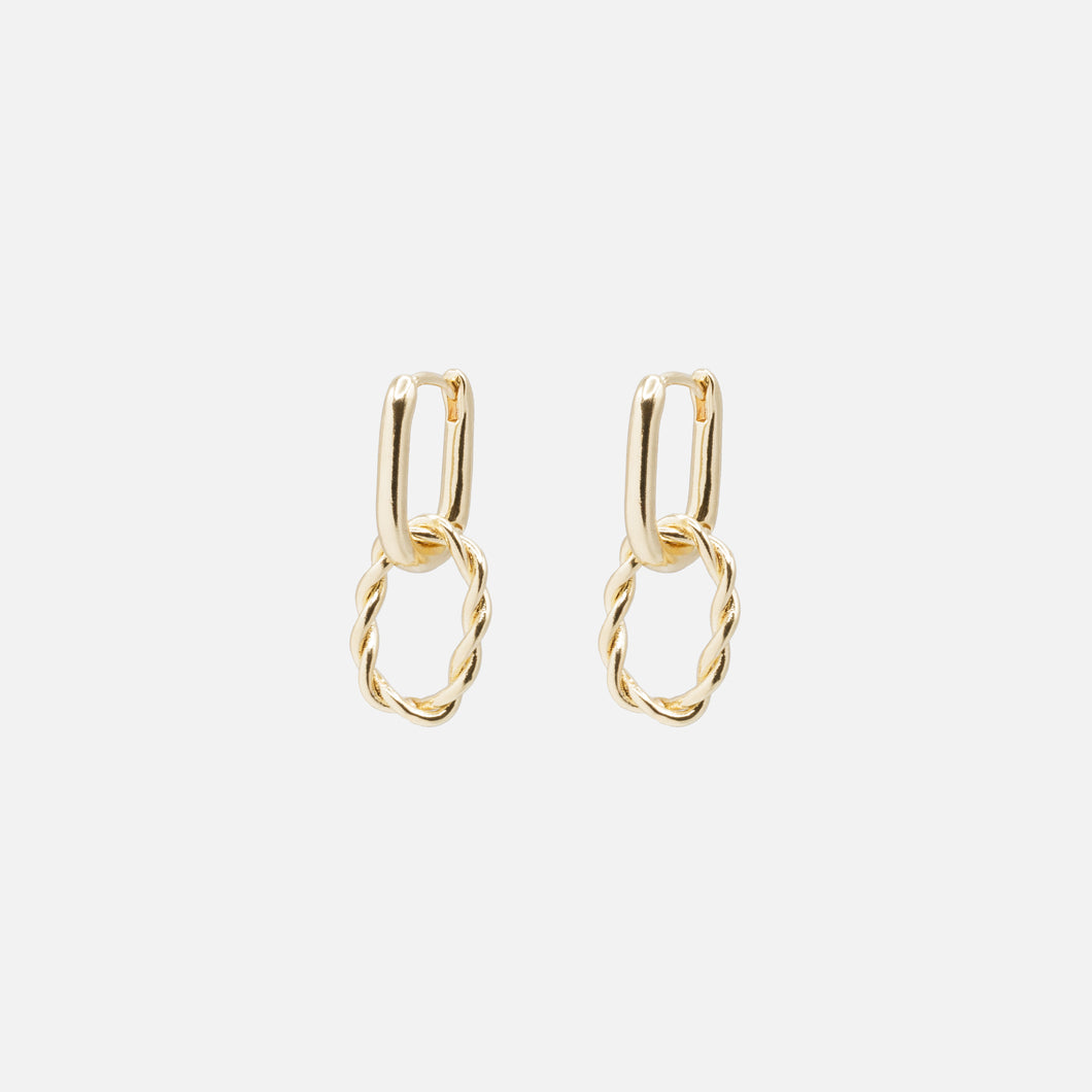 Gold hoop earrings two ways