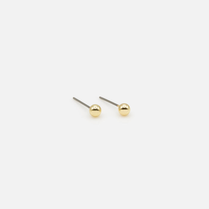 Trio of golden ball earrings in three sizes