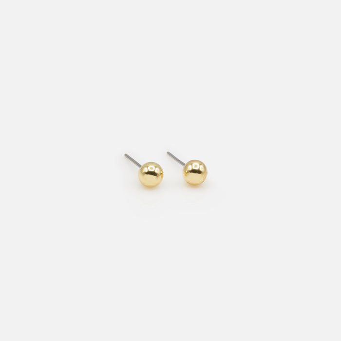 Trio of golden ball earrings in three sizes