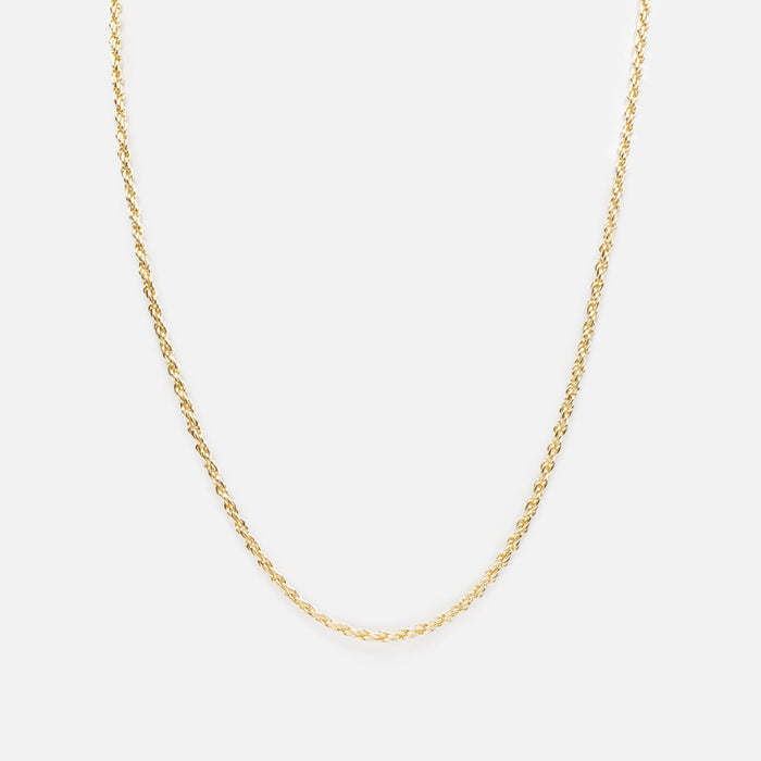 Set of two gold chains with paperclip and rope links