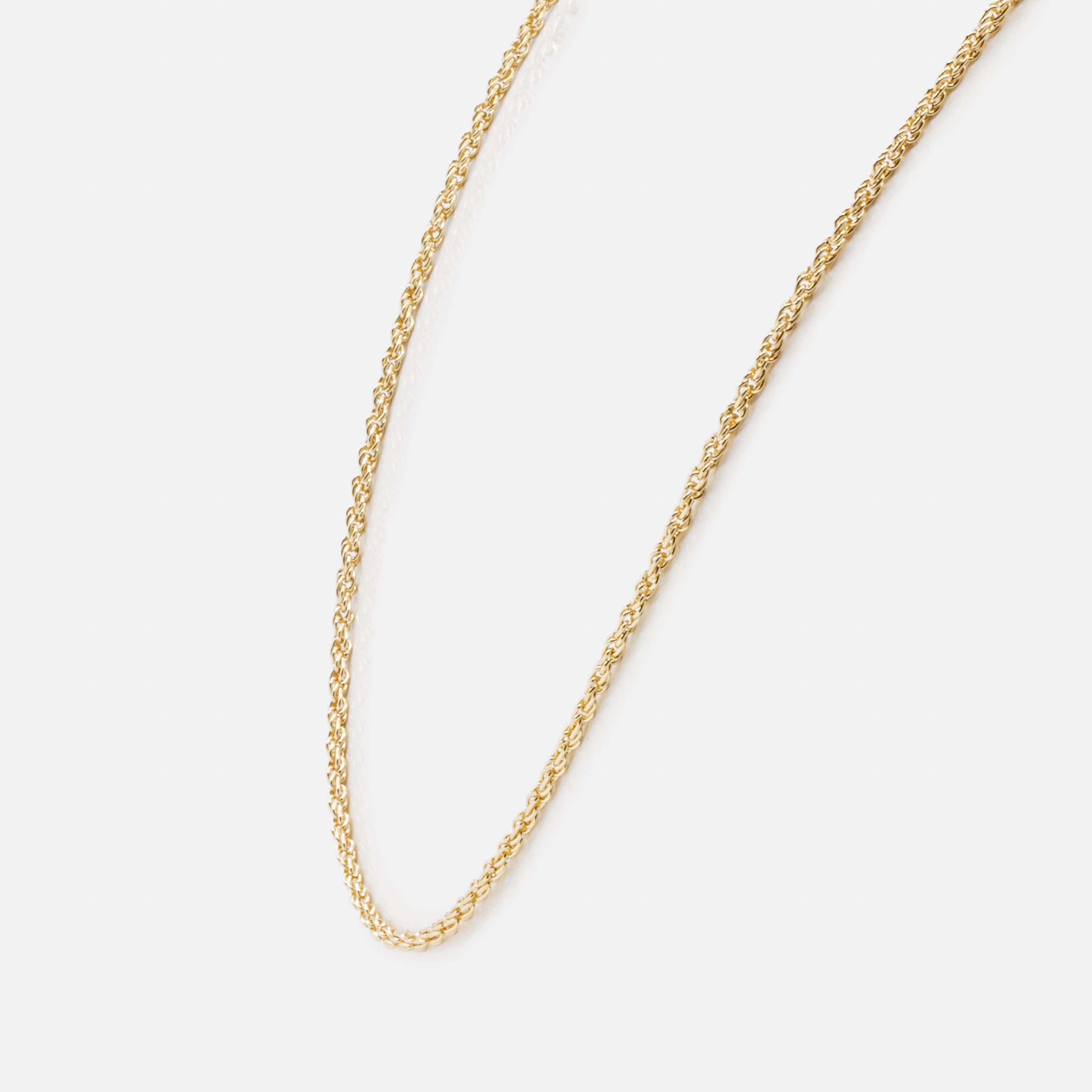 Set of two gold chains with paperclip and rope links