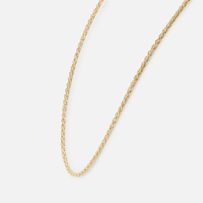 Set of two gold chains with paperclip and rope links
