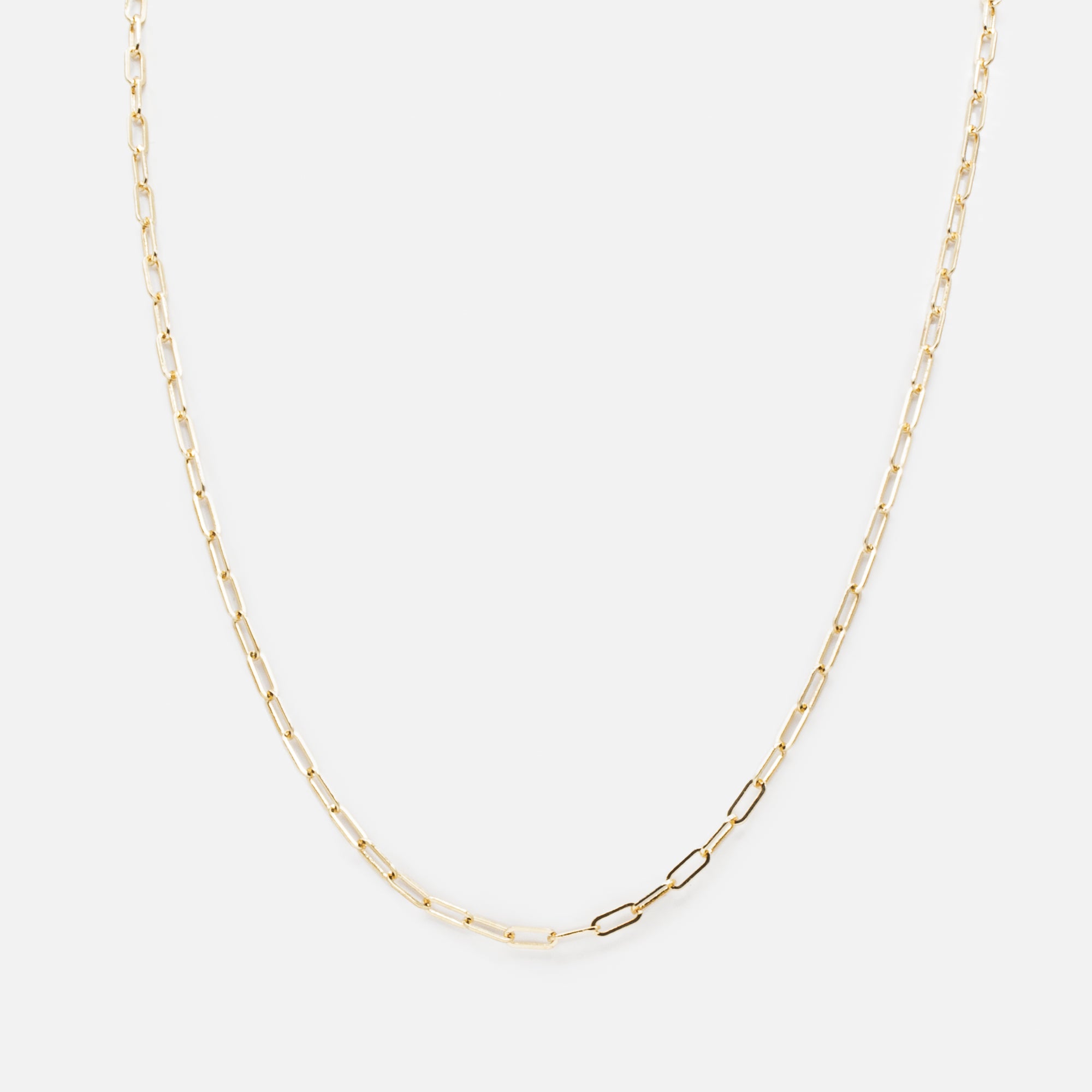 Gold chain with small paperclip links