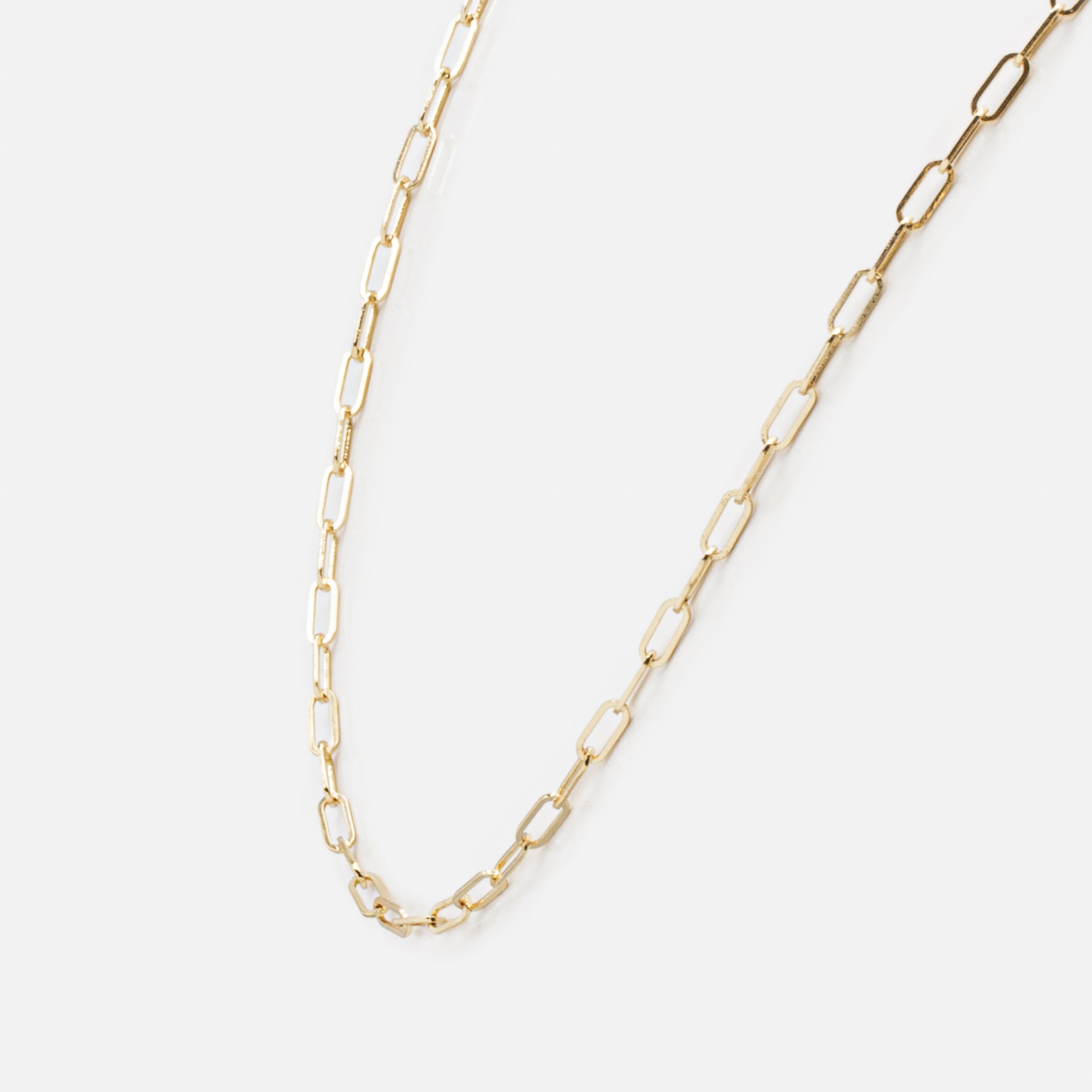 Gold chain with small paperclip links