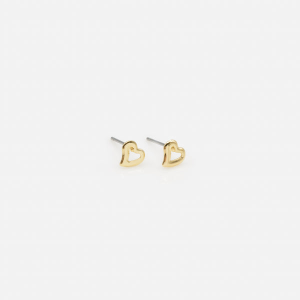 Load image into Gallery viewer, Set of three fixed golden heart and petal earrings
