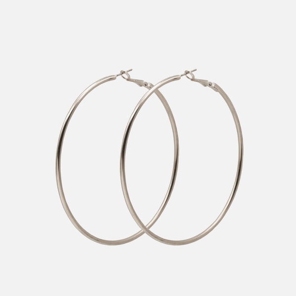 Load image into Gallery viewer, Silver hoop earrings 78 mm
