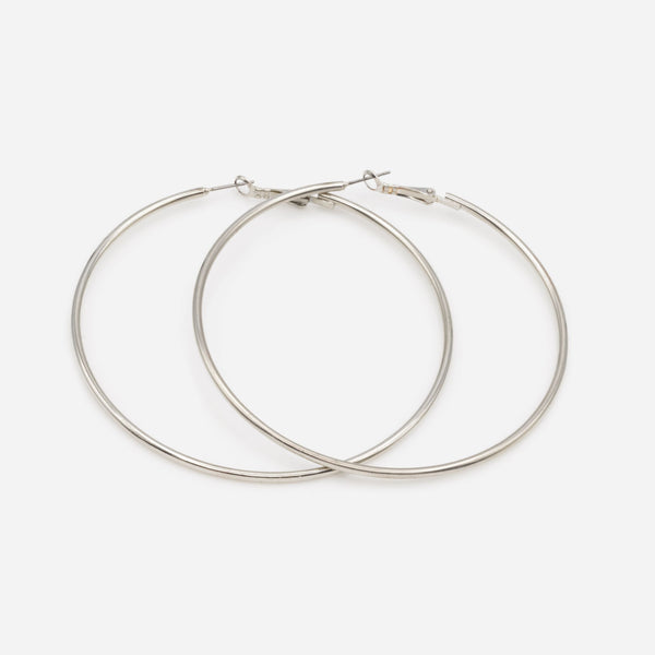 Load image into Gallery viewer, Silver hoop earrings 78 mm
