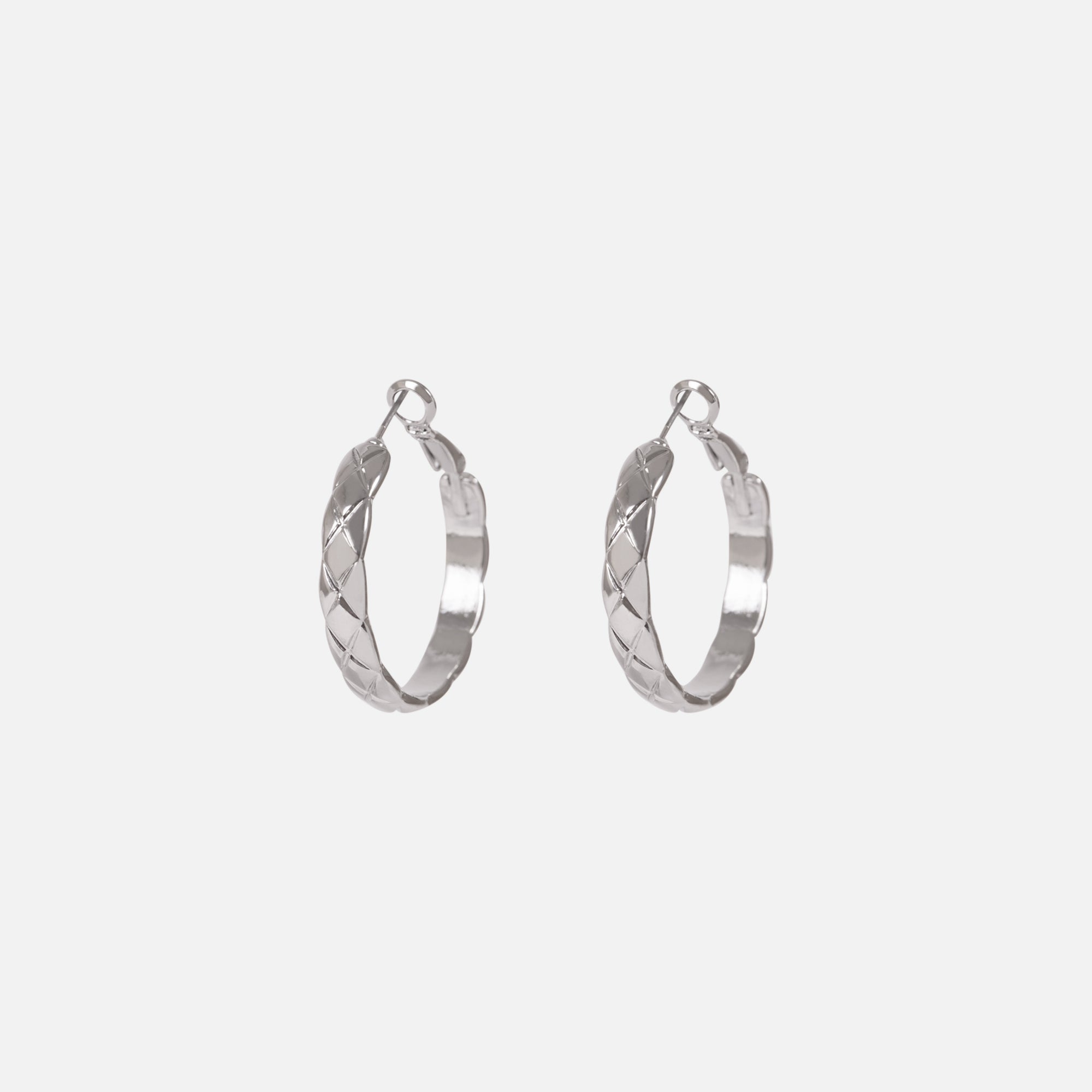 Boucles d'oreilles anneaux argent motif écailles