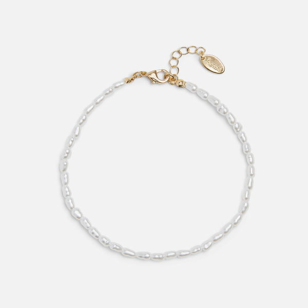 Load image into Gallery viewer, Set of 2 gold anklets and pearls
