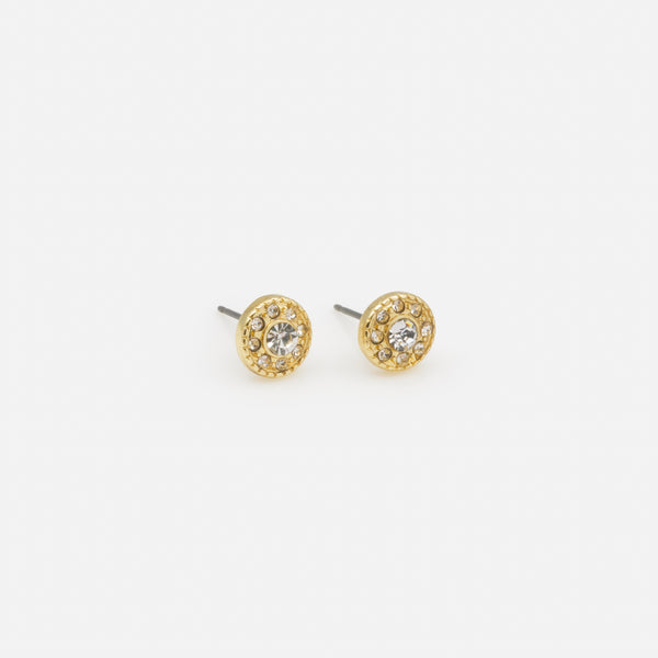 Load image into Gallery viewer, Trio of golden pearl and cubic zirconia earrings
