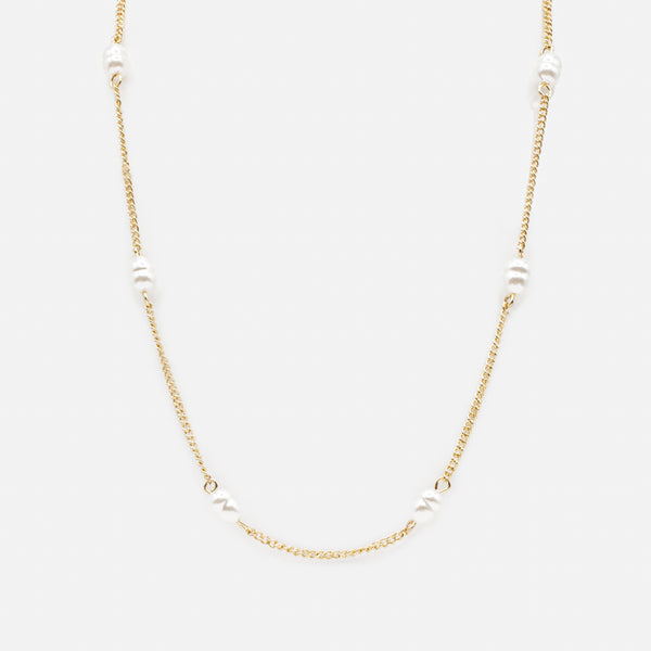 Load image into Gallery viewer, Golden necklace with its six pearls
