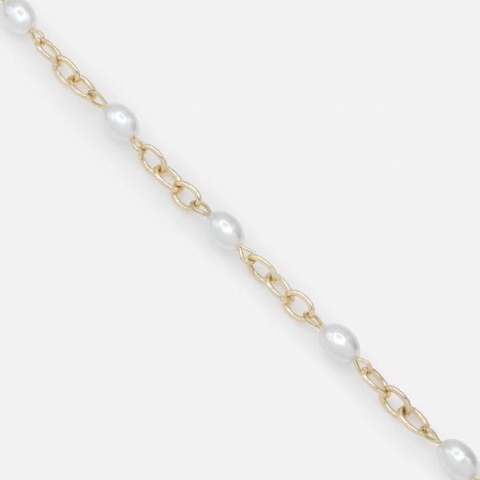 Gold mesh and pearl bracelet
