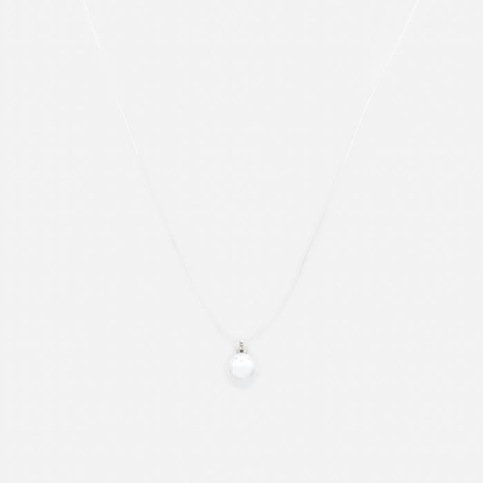 Collier transparent avec perle solitaire