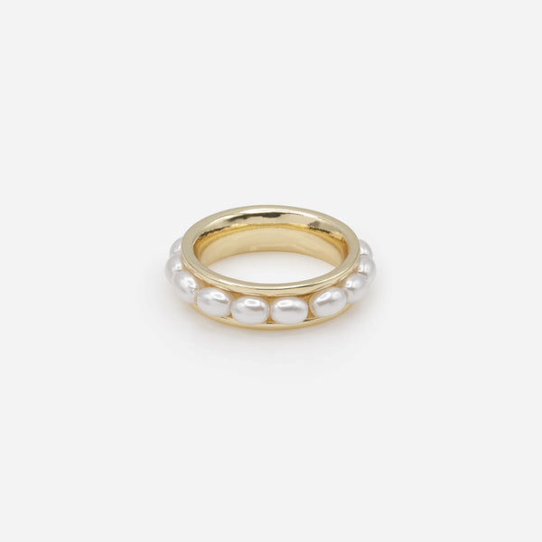Load image into Gallery viewer, Golden pearl path ring
