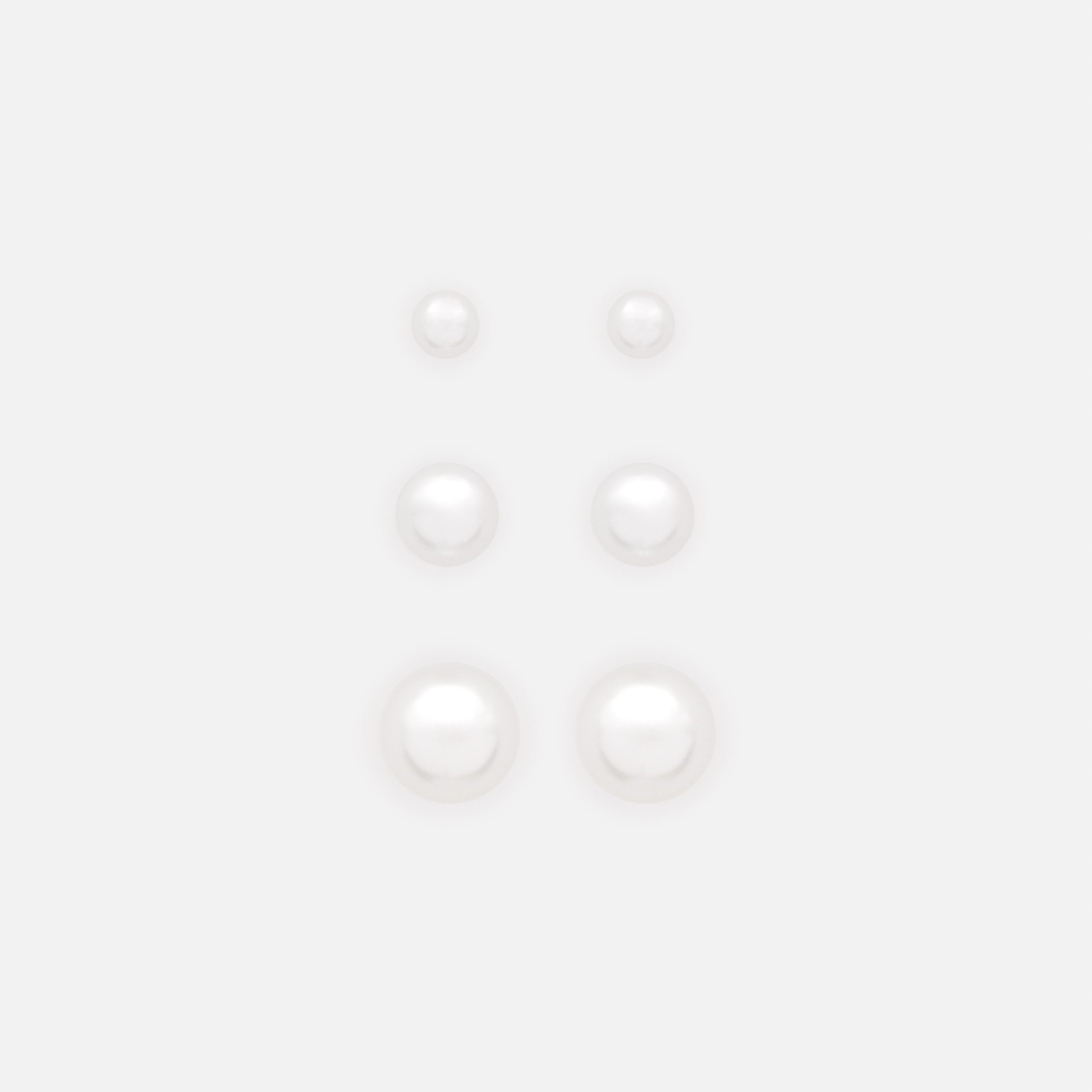 Trio de boucles d'oreilles perles trois formats