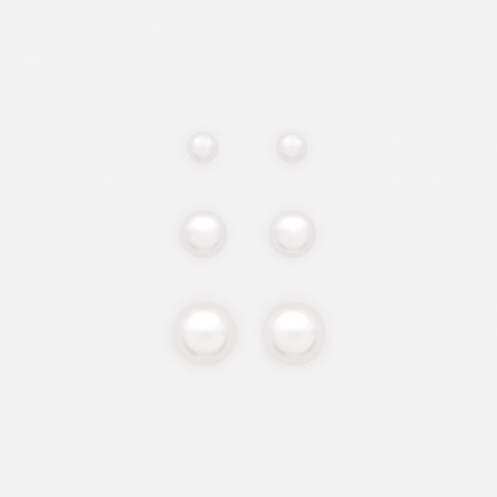 Trio de boucles d'oreilles perles trois formats