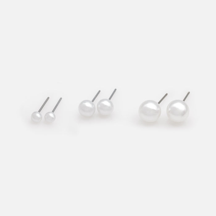 Trio de boucles d'oreilles perles trois formats