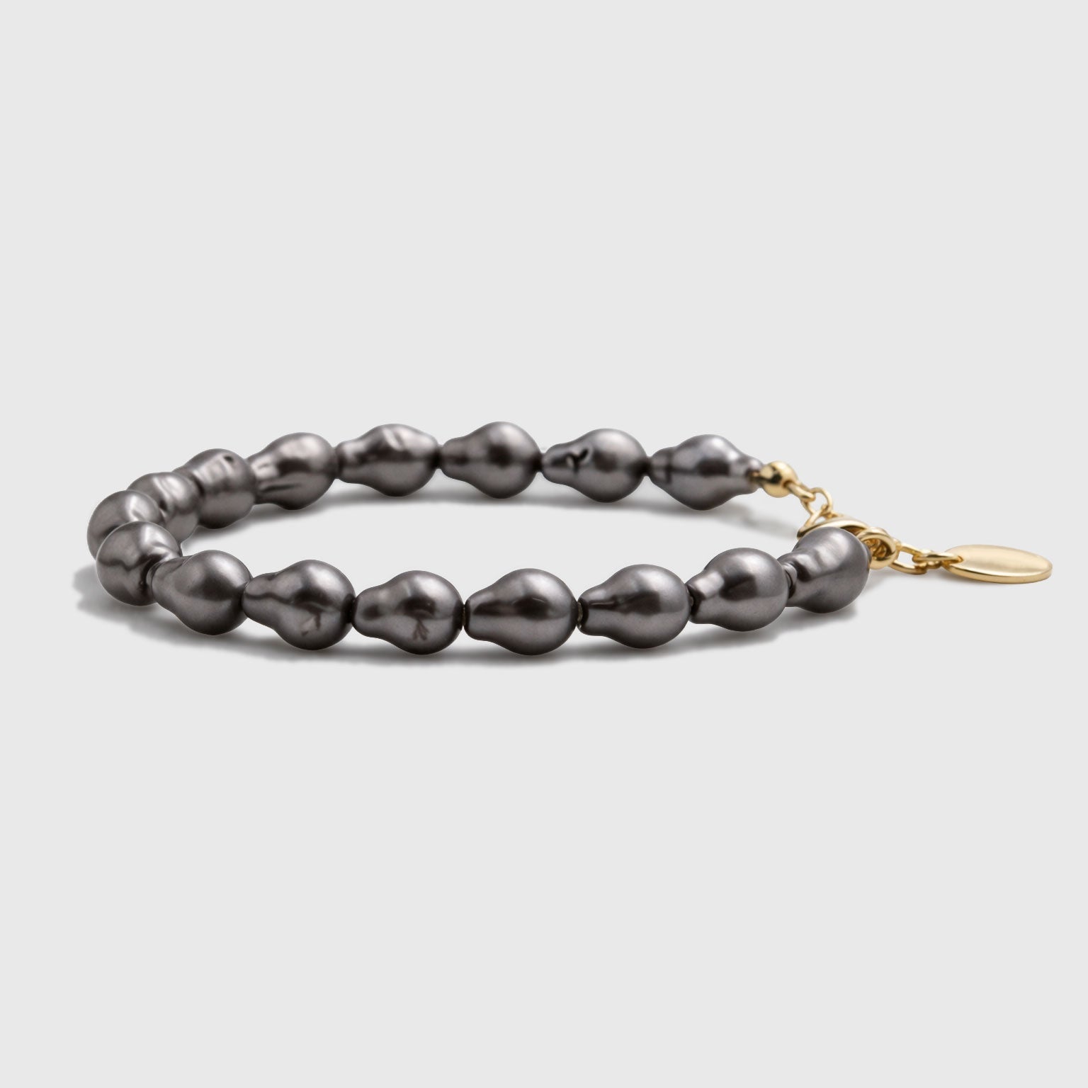 Bracelet de perles baroques gris foncé