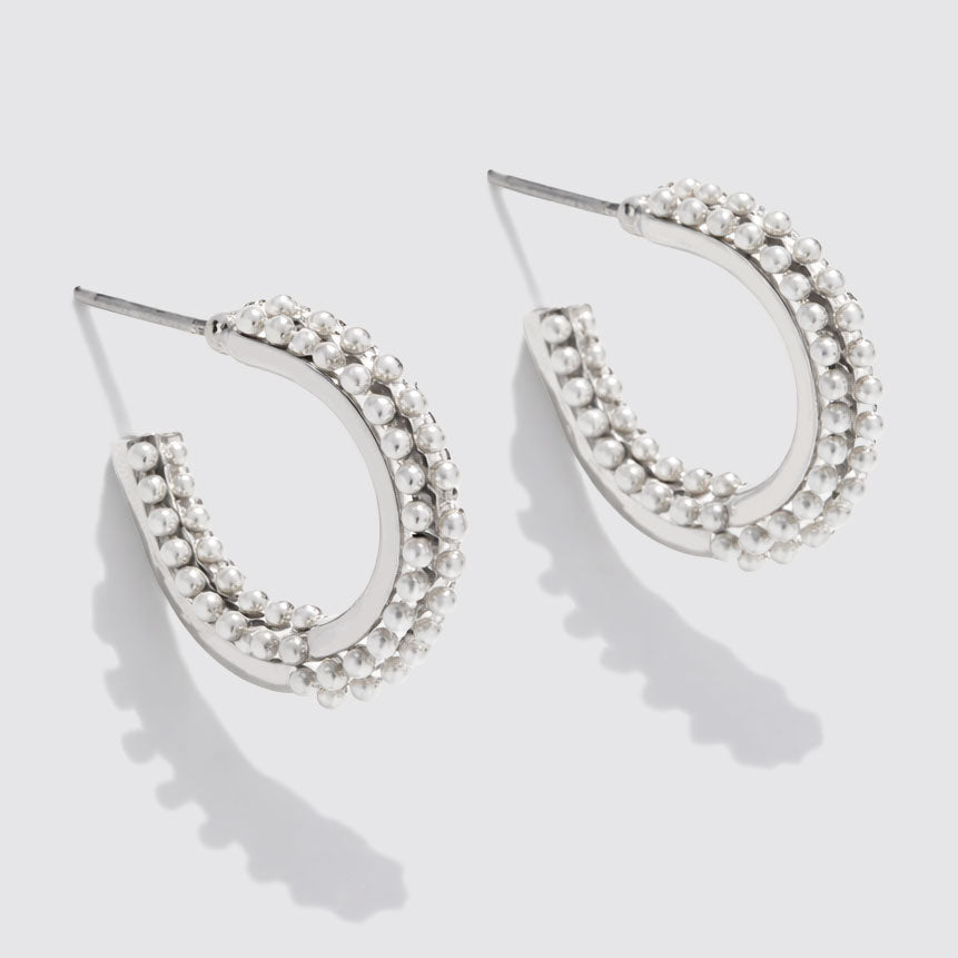 Trio de boucles d'oreilles anneaux argenté