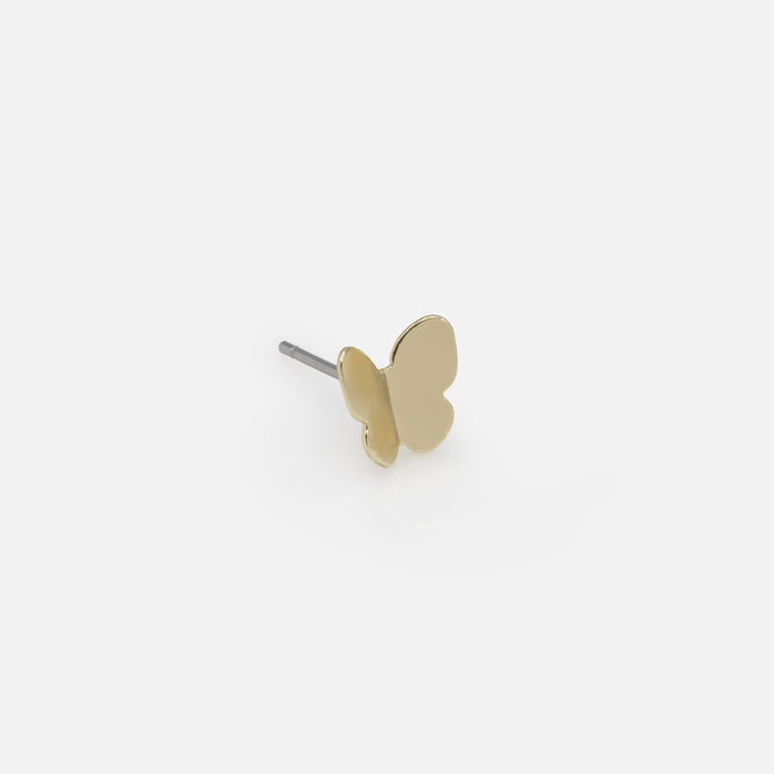 Ensemble de deux boucles d'oreilles et de deux manchettes papillons dorés