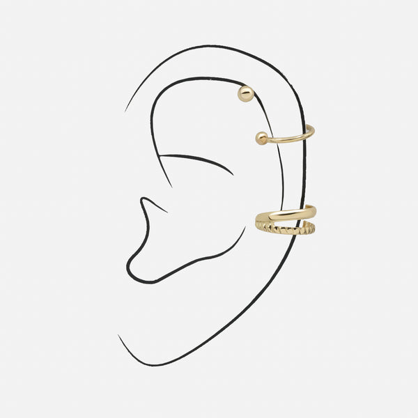 Load image into Gallery viewer, Set of two gold cuffs and earrings

