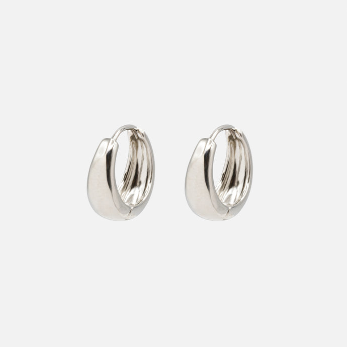 15mm silver huggie earrings