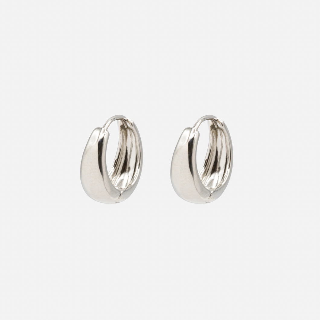 15mm silver huggie earrings