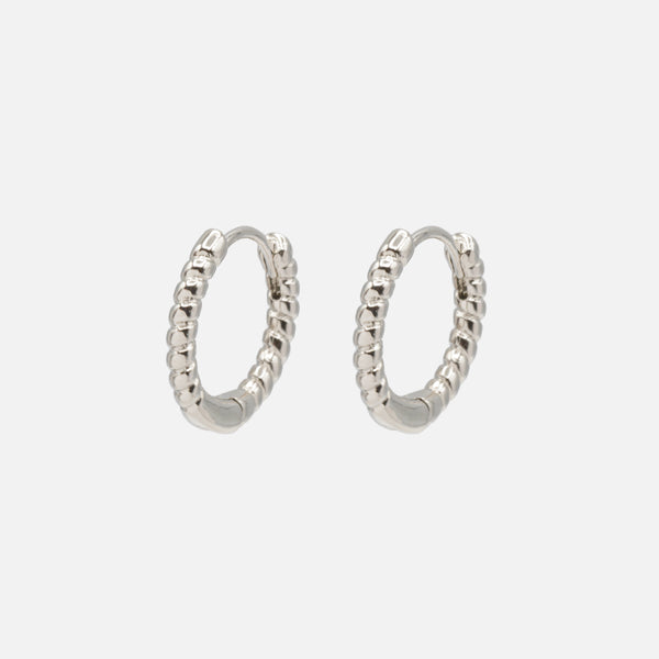 Load image into Gallery viewer, Fine silver hoop earrings with twists
