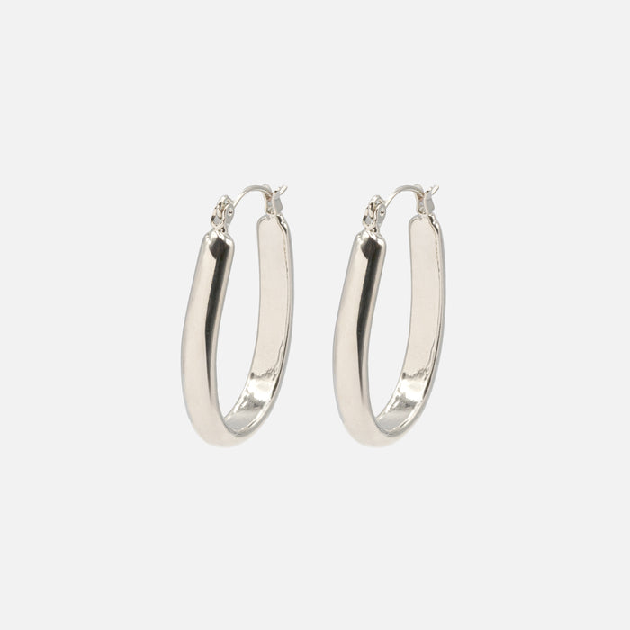 Boucles d'oreilles argentées ovales