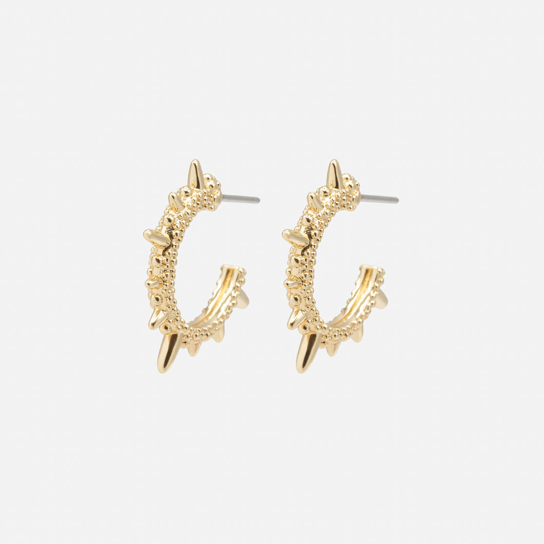 Textured hoop earrings with gold tips