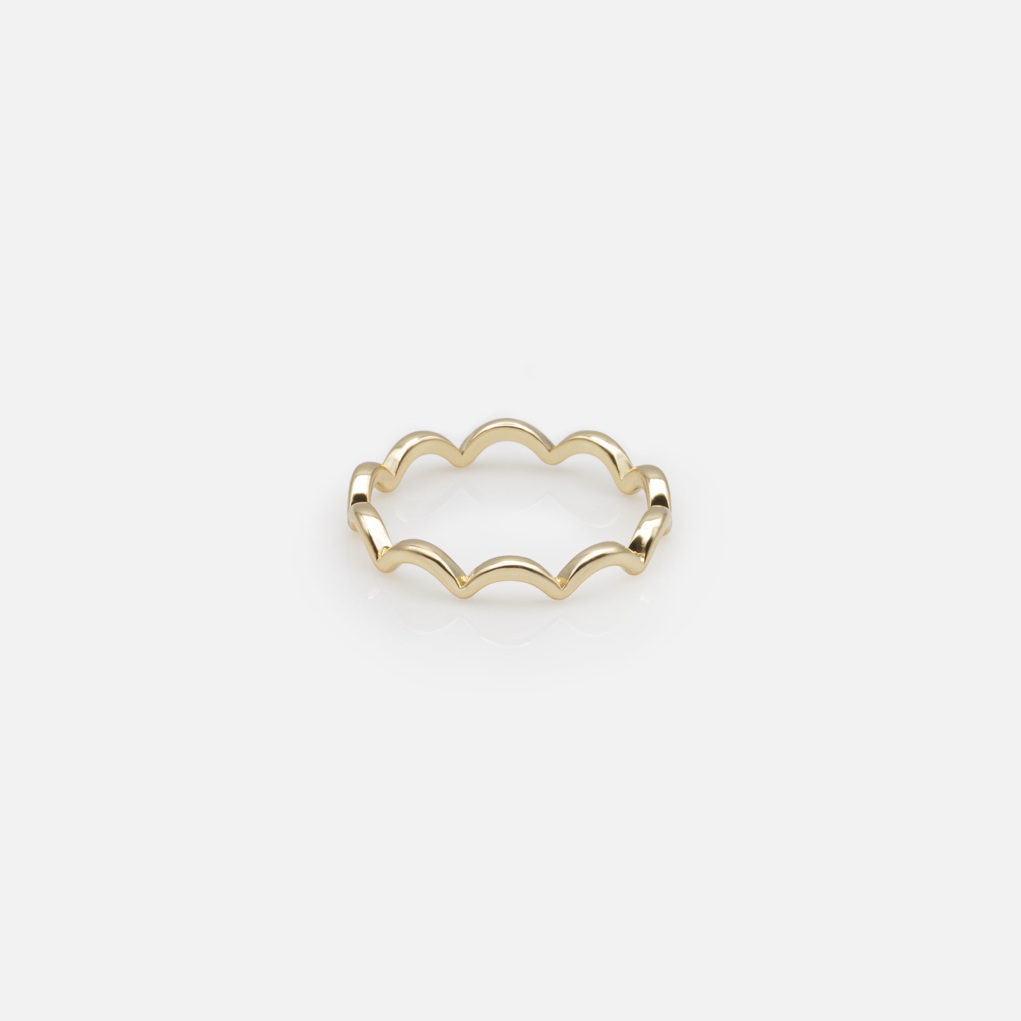 Duo of golden wave rings