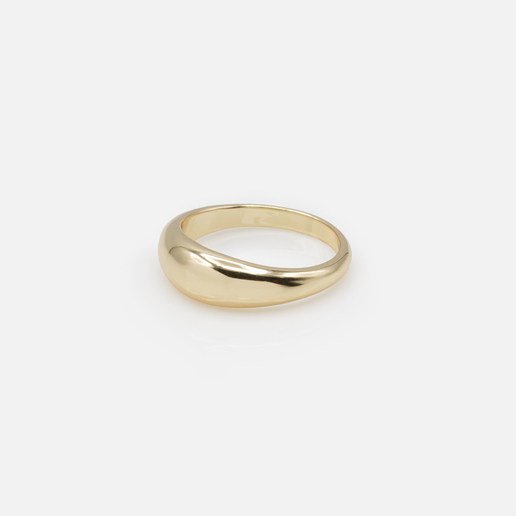 Duo of golden rings: double embossed ring and single ring