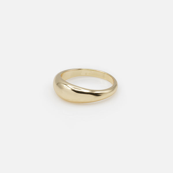 Charger l&#39;image dans la galerie, Duo de bagues dorées anneau double gaufré et anneau simple
