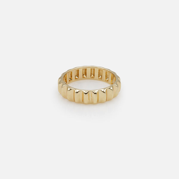 Load image into Gallery viewer, Duo of golden rings with rectangular stone and embossed ring
