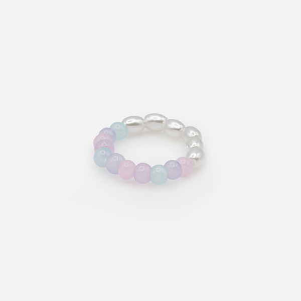 Load image into Gallery viewer, Duo of golden and expandable rings with colored beads
