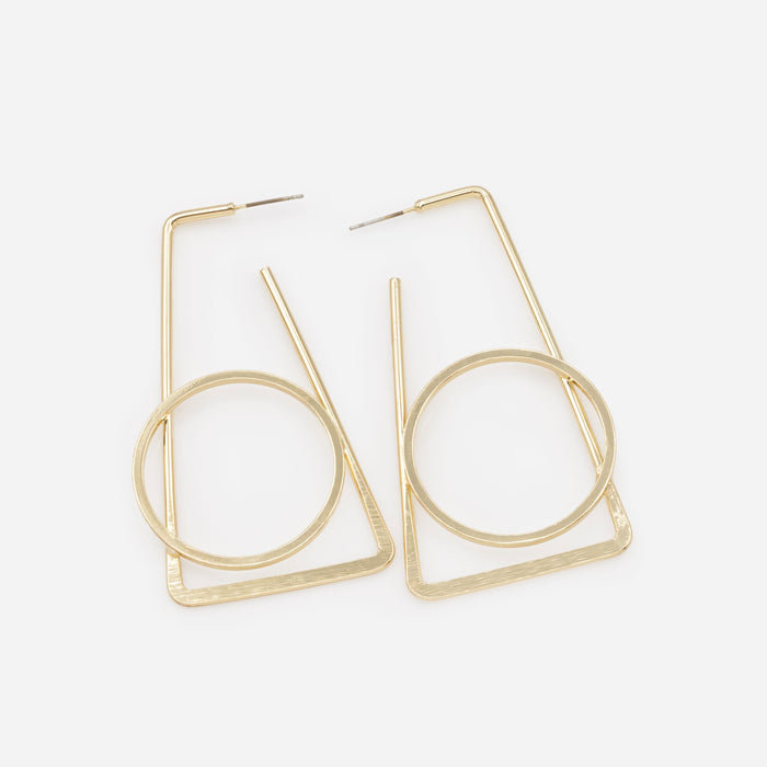 Grandes boucles d'oreilles dorées géométriques