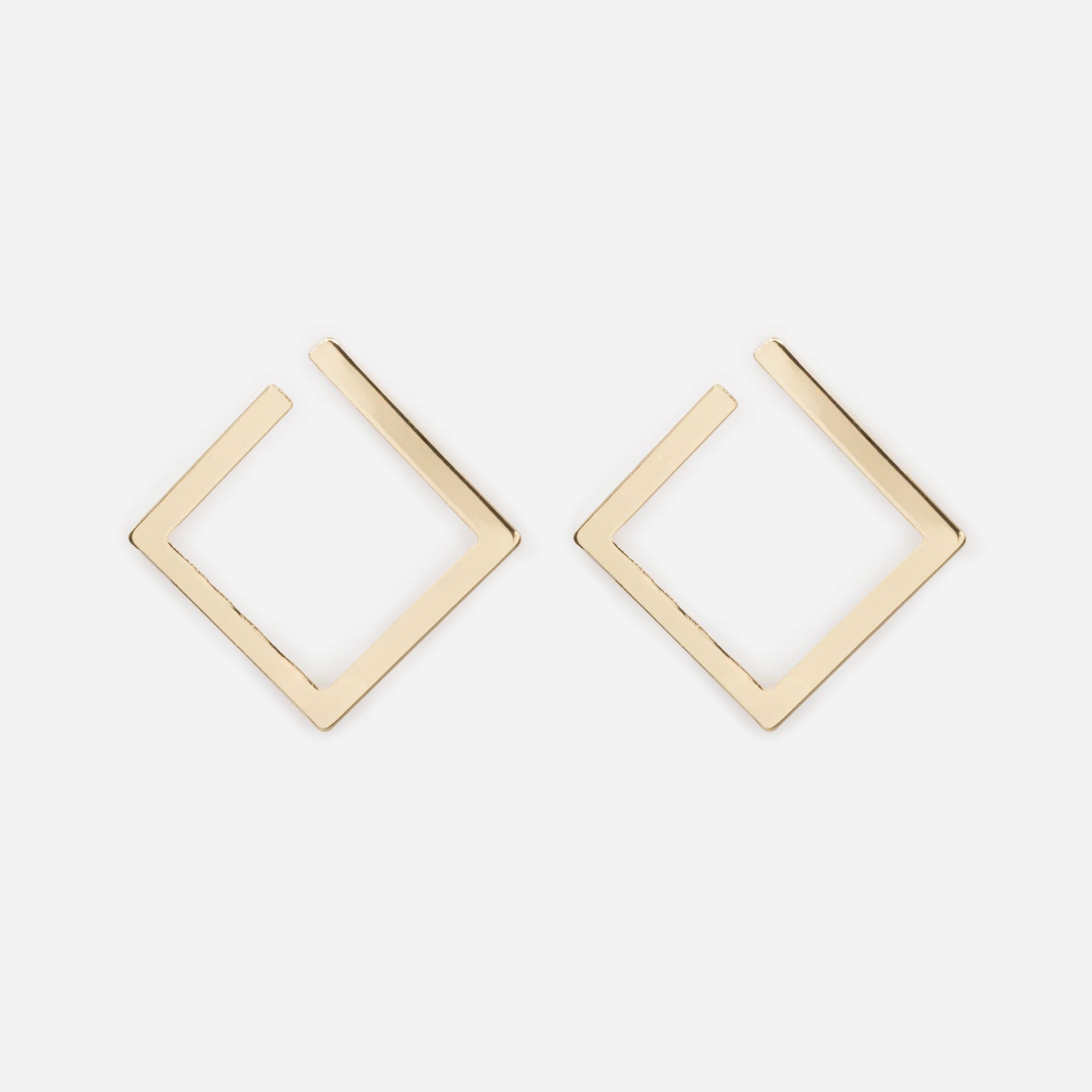 Boucles d'oreilles carrés dorés