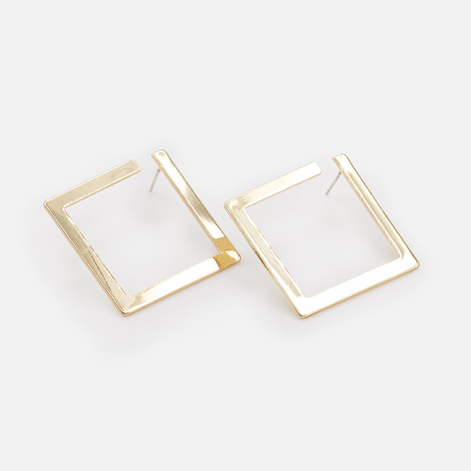 Boucles d'oreilles carrés dorés
