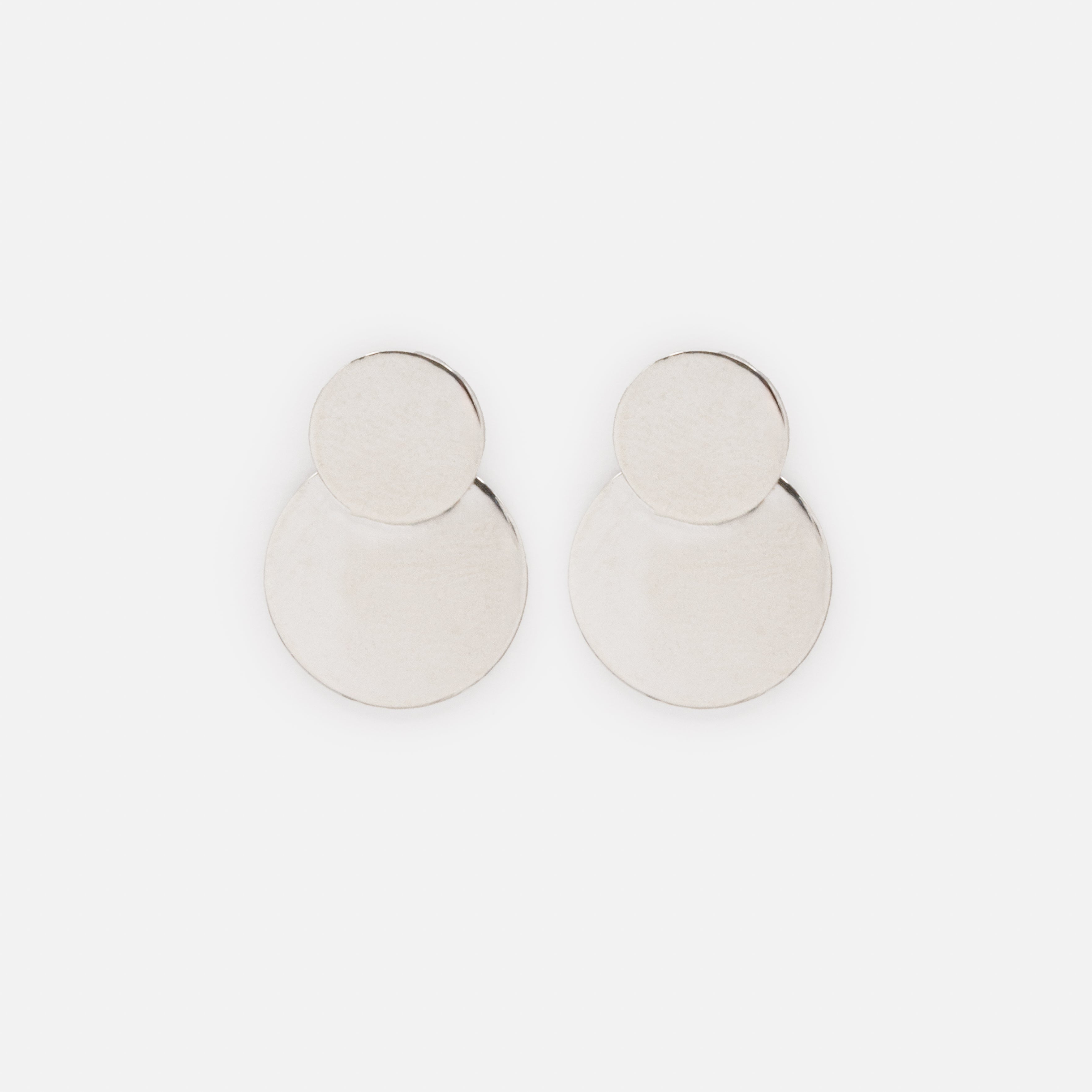 Boucles d'oreilles argentées cercles superposés