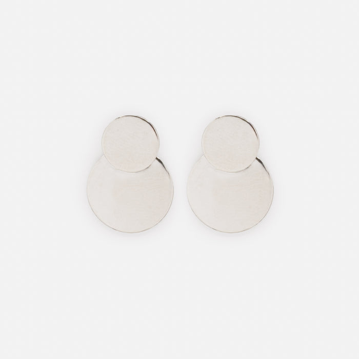 Boucles d'oreilles argentées cercles superposés